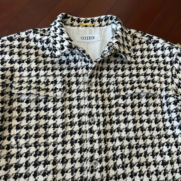 Goodboy Tweed Jacket Black & White fully lined one size like new - Picture 10 of 14
